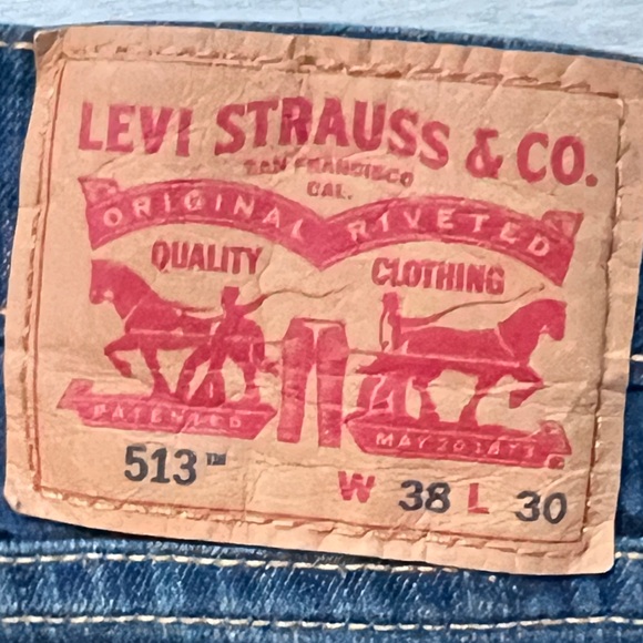 Levi's 513 Men's Straight Fit Dark Blue Jeans - Picture 4 of 4